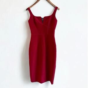 Black Halo Red Sleeveless Black Mesh Midi Sheath Dress size 2